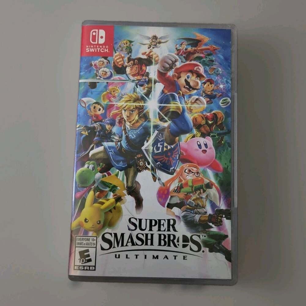 Super Smash Bros Ultimate Nintendo Switch 2018 Complete Case 4 Zelda Amiibo Card